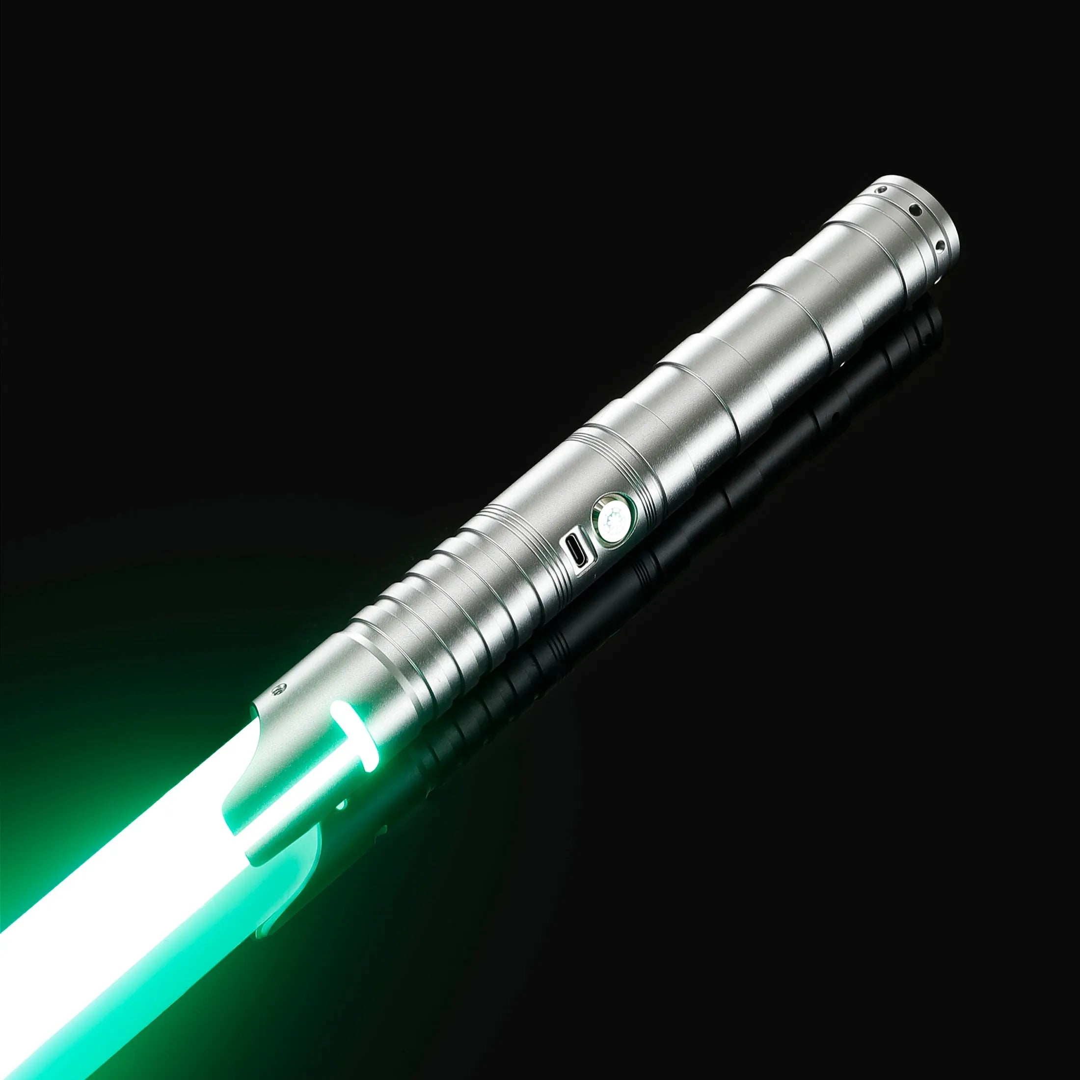 Heavy dueling lightsaber Enforcer 2 hunter-silver-baselit,hunter-silver-xeno