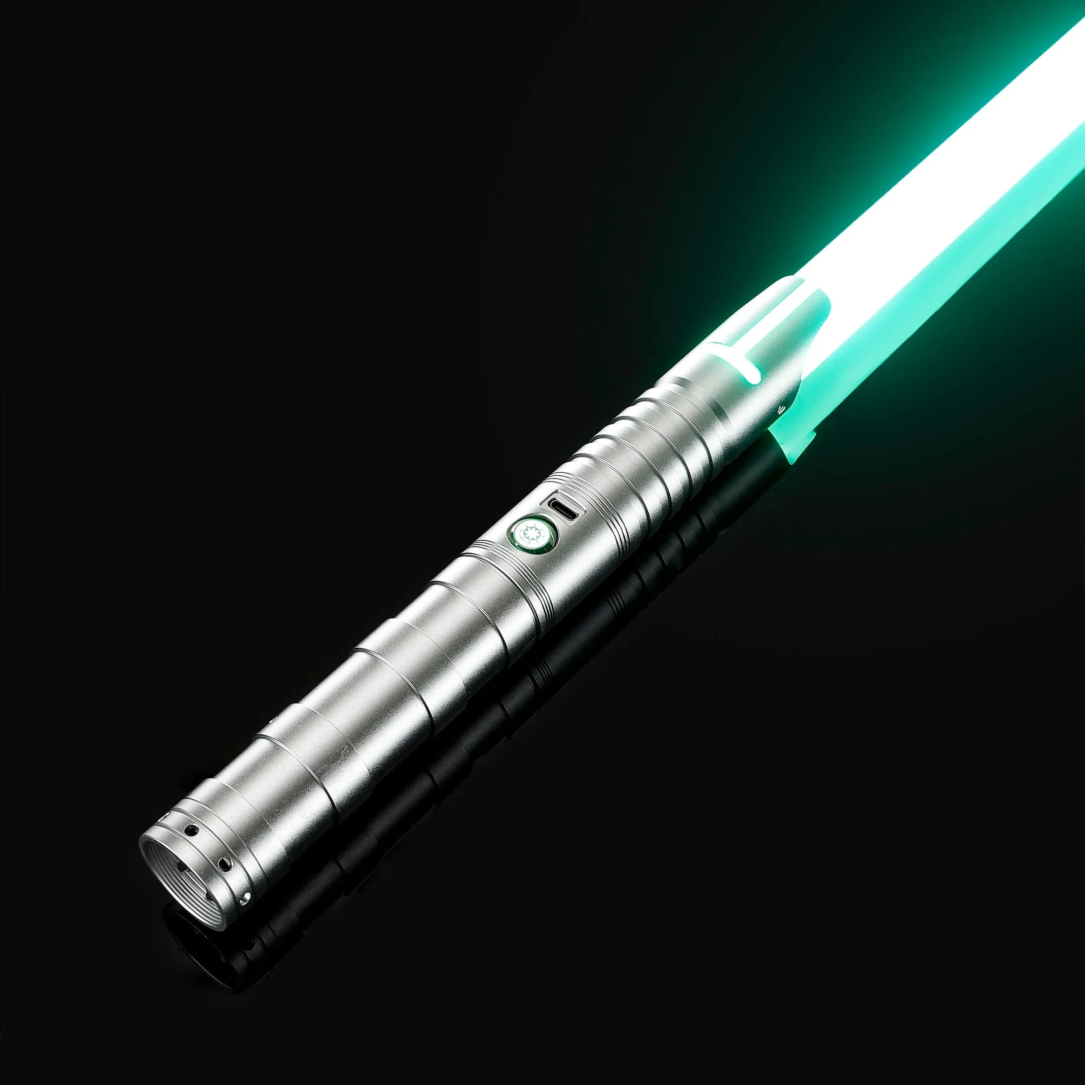 Heavy dueling lightsaber Enforcer 2 hunter-silver-baselit,hunter-silver-xeno