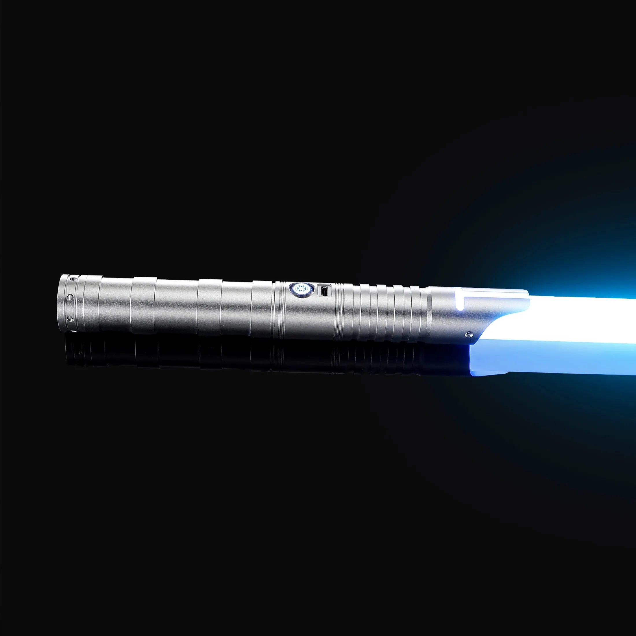Heavy dueling lightsaber Enforcer 2 hunter-silver-baselit,hunter-silver-xeno