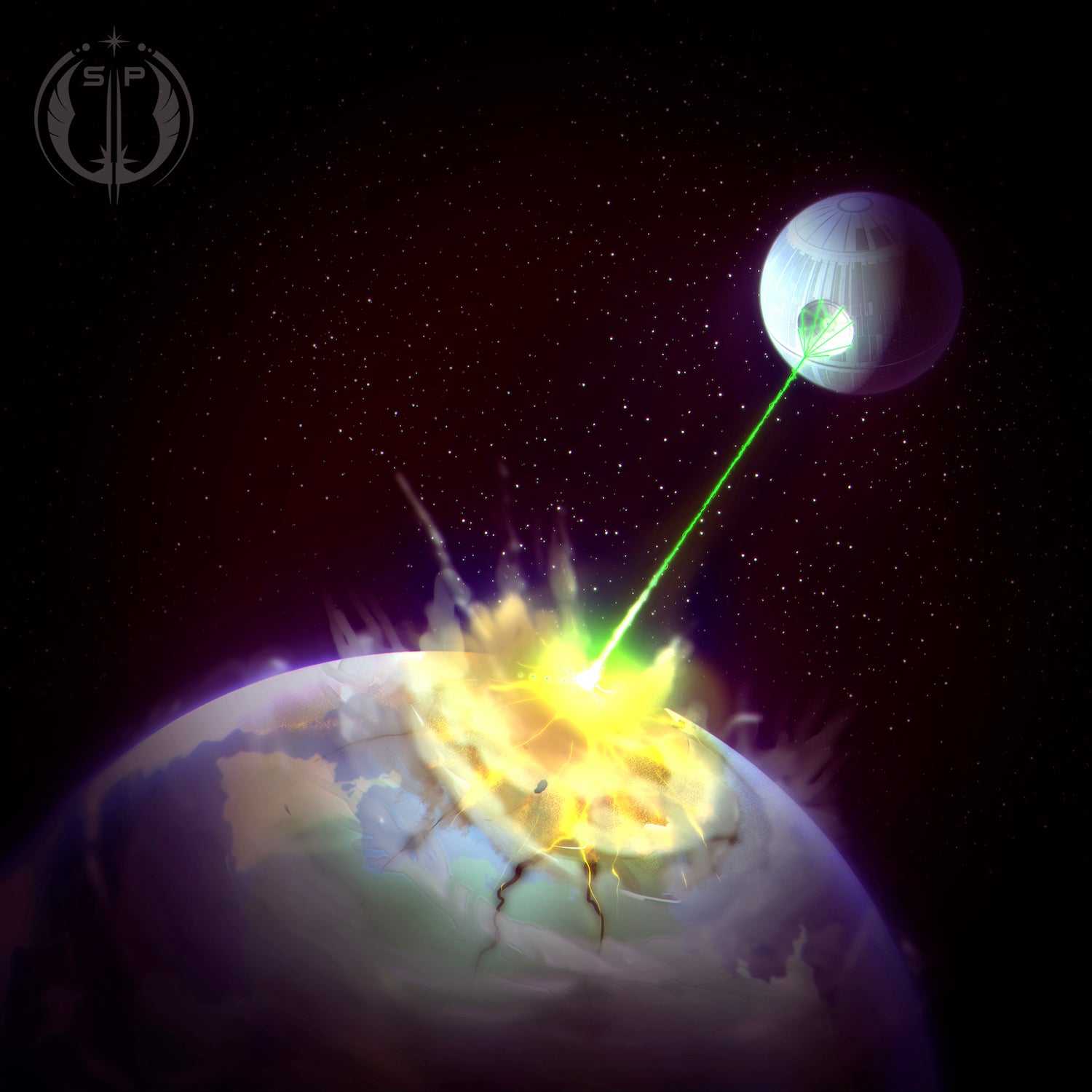 Death Star destroying a planet - Star Wars