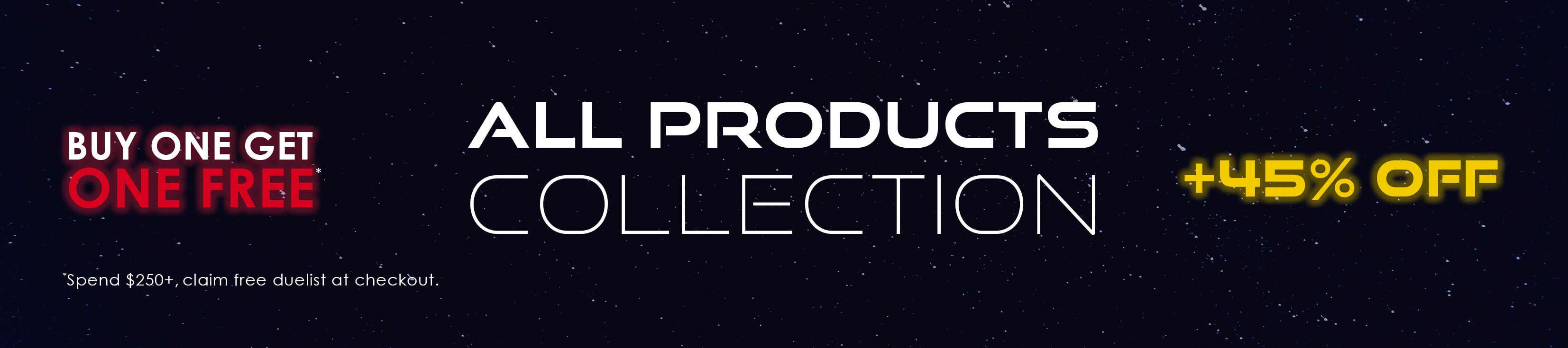 All lightsaber collection featuring Buy one get one free deal plus 45% off