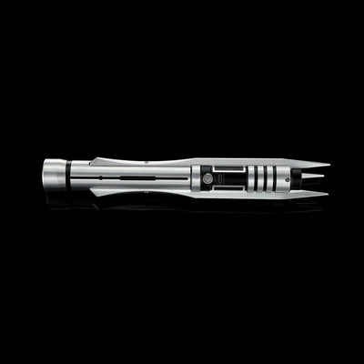 Screen-accurate Jedi Revan replica saber with a grooved T6 Aircraft Aluminum hilt and winged accents.