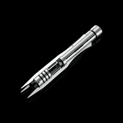 Screen-accurate Jedi Revan replica saber with a grooved, winged T6 Aircraft Aluminum hilt.