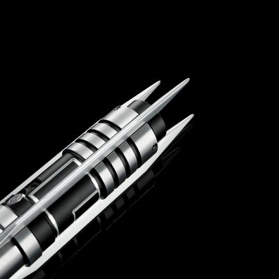 Screen-accurate Jedi Revan saber with a grooved T6 Aircraft Aluminum hilt and winged accents.